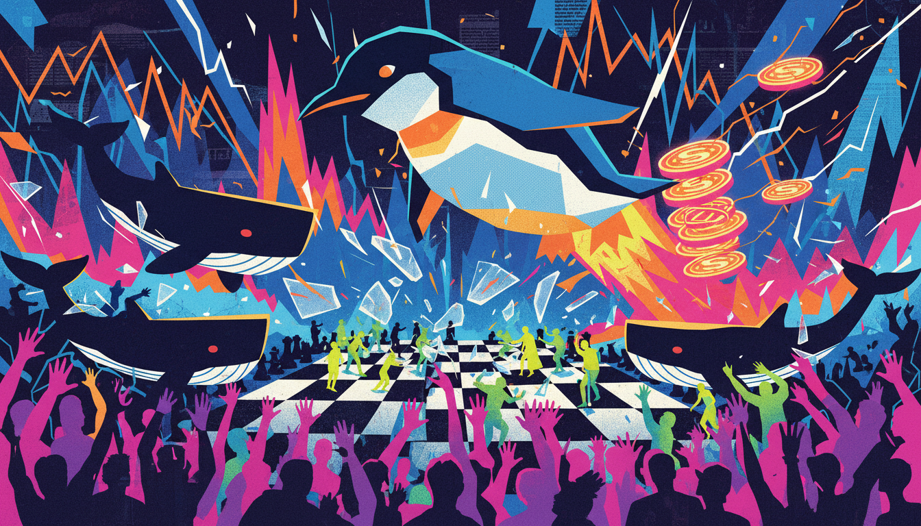 The rise of the new meme dark horse PENGUIN on Solana.