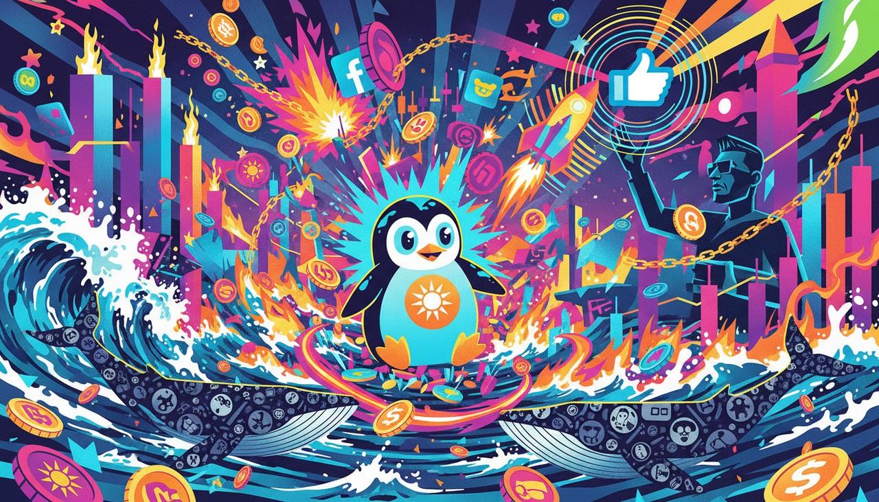 Musk likes and whales sweep: PENGUIN crazy bull in one day