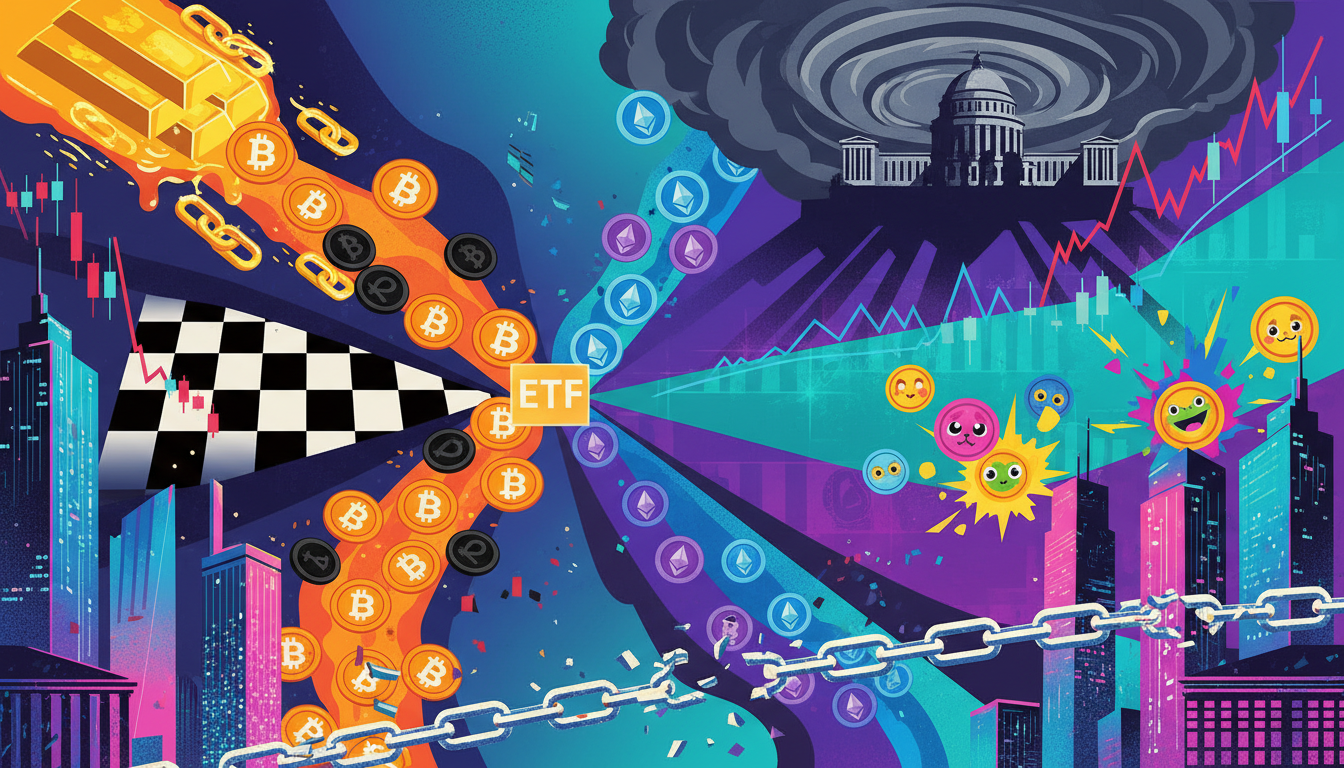 黄金上链、ETF分化与停摆阴云