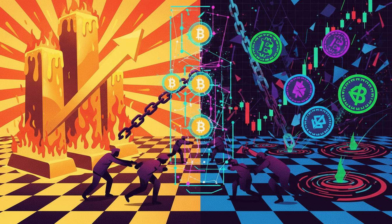 金价暴冲与加密回落：资金正往哪逃