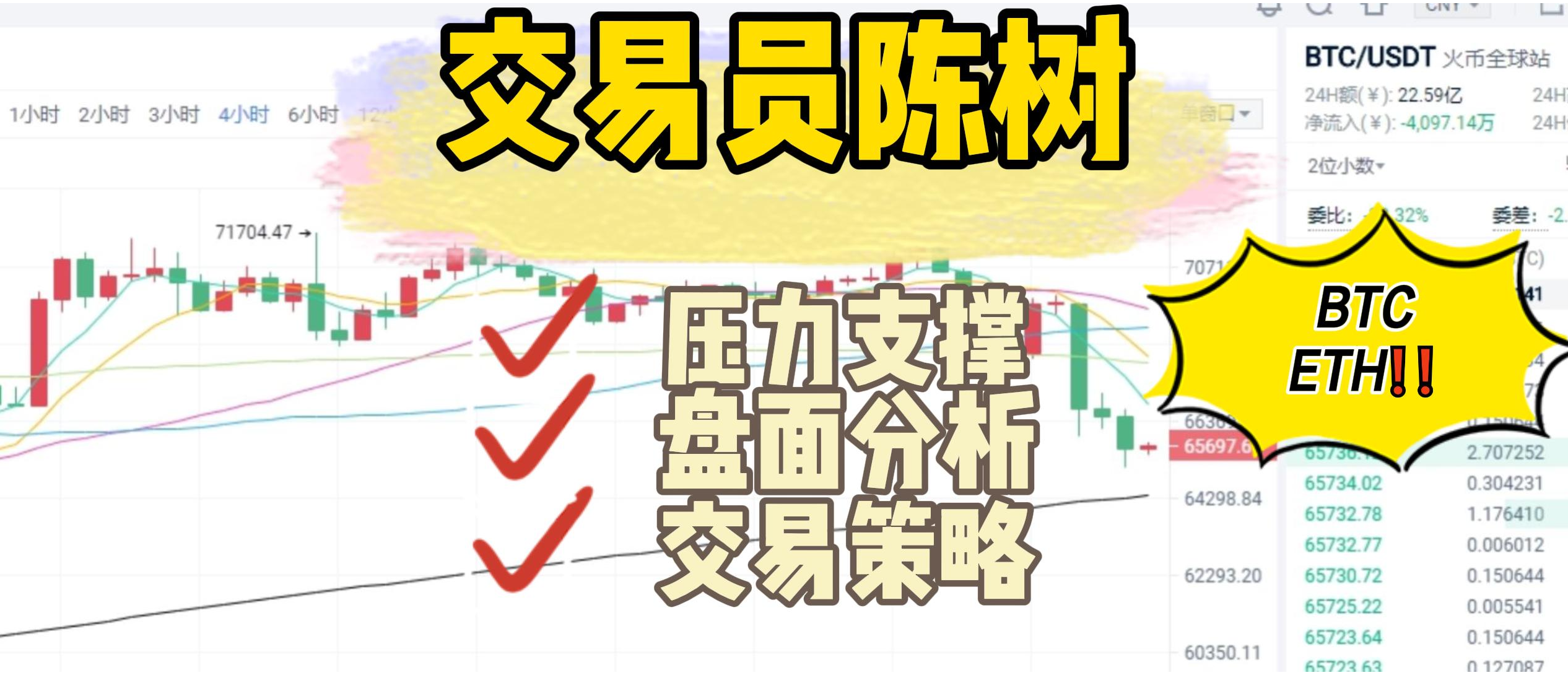 分析师陈树 ：2.4比特币以太坊反弹弱势关注反弹力度强弱，关注7.7压力