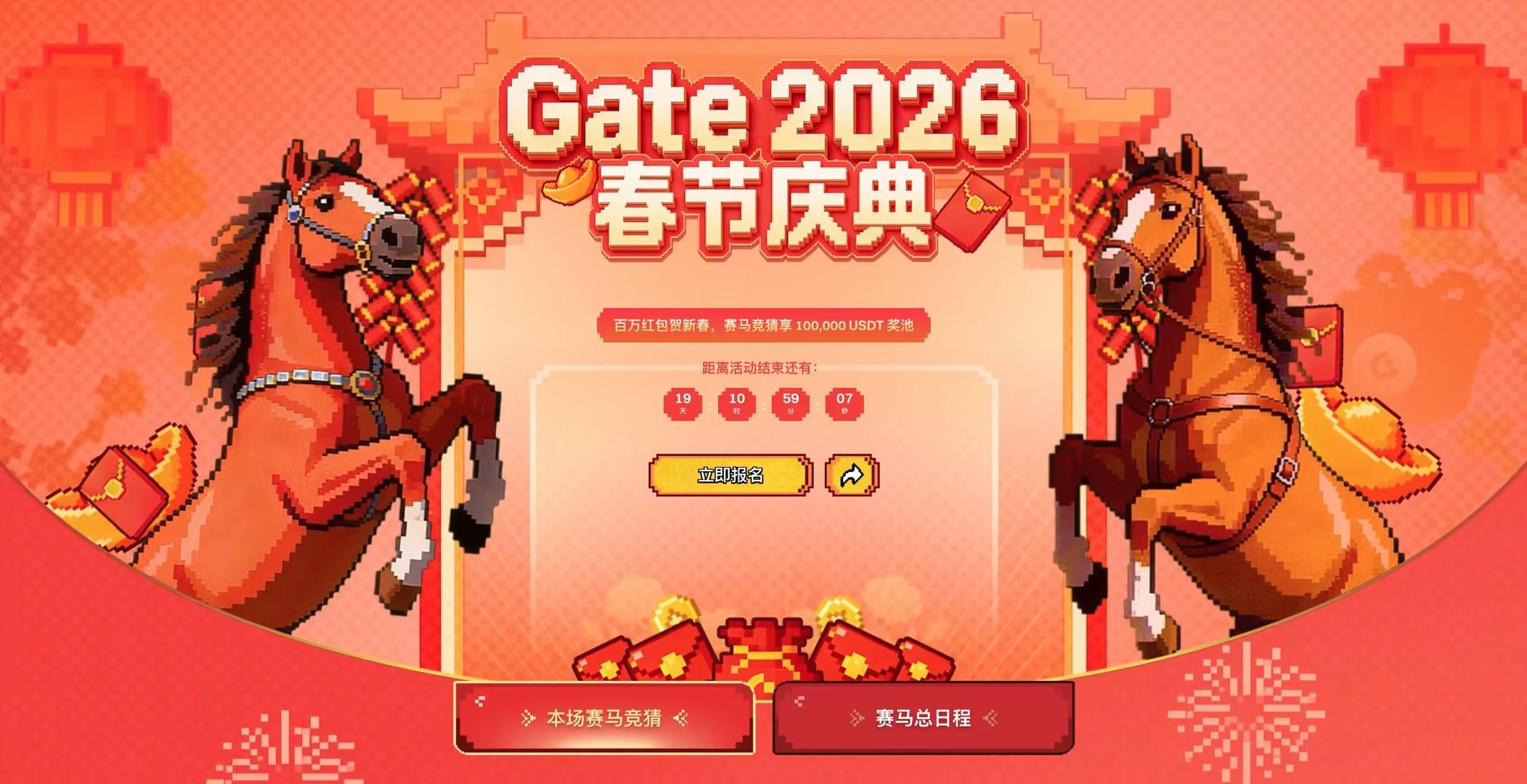 Gate 2026 Spring Festival Celebration: Share 100,000 USDT, Millions in Red Envelopes + Horse Racing Guessing!_aicoin_Image3