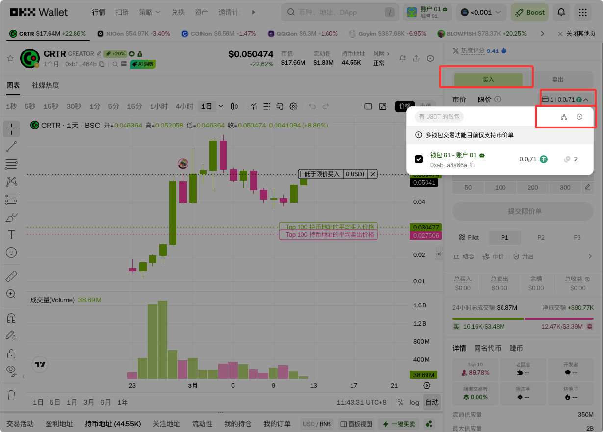 数百个钱包也能秒级同步？OKX 钱包多地址同步：多倍收益，大额分散低调下单_aicoin_图4