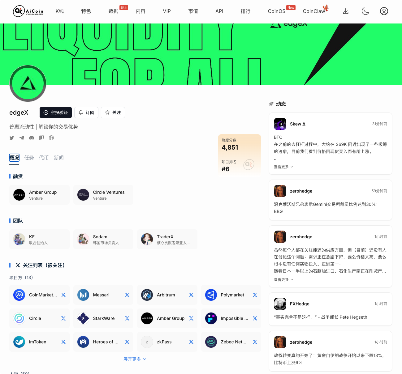 edgeX 暴富空投倒计时：如何用 AiCoin 空投雷达锁定 10 亿美金估值的“大毛”？_aicoin_图1