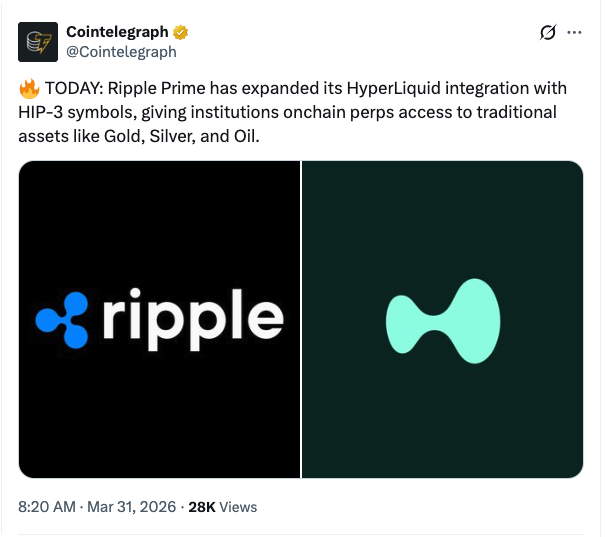 Ripple带路，机构入场：Hyperliquid值得每个人注册交易_aicoin_图1