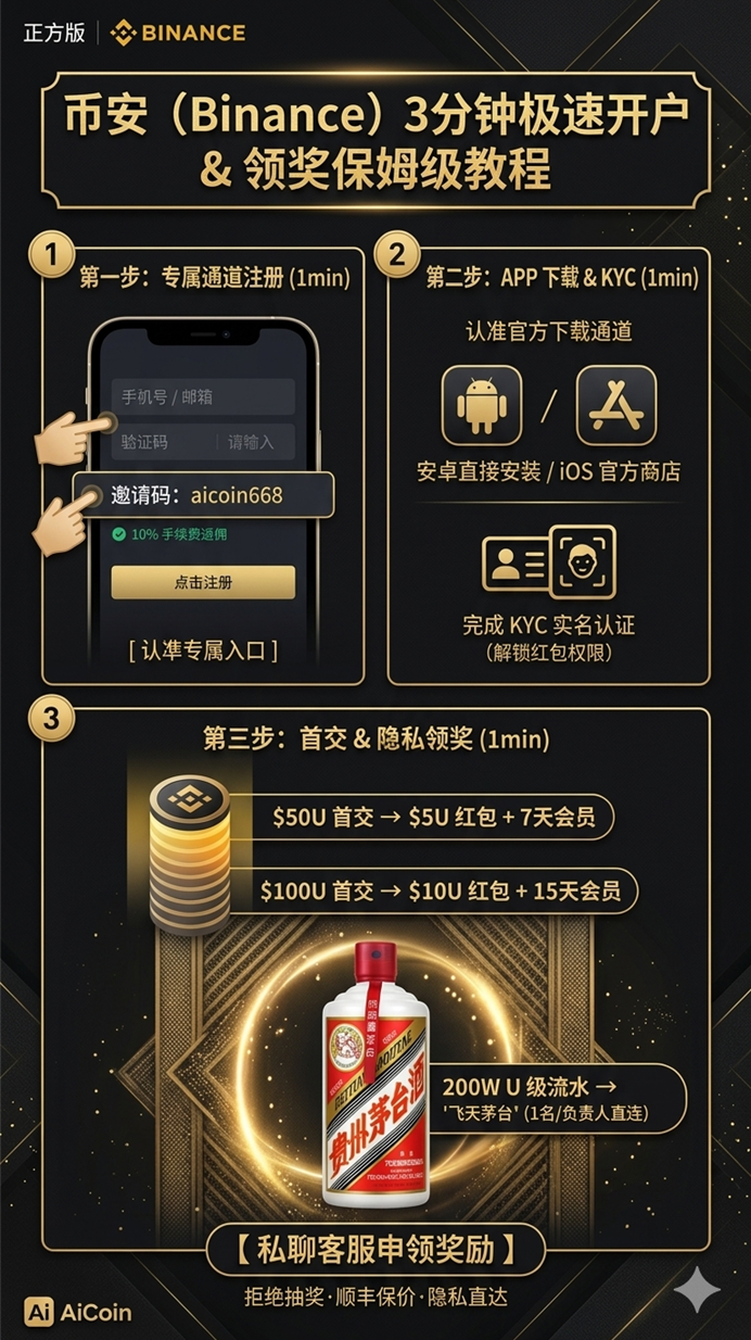 4月币安首单：5U红包+7天会员随手拿，最高领走茅台1瓶_aicoin_图1