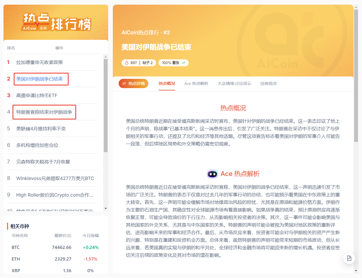 特朗普喊停战，BTC 却祭出“射击之星”！这波反转陷阱，你中招了吗？_aicoin_图2