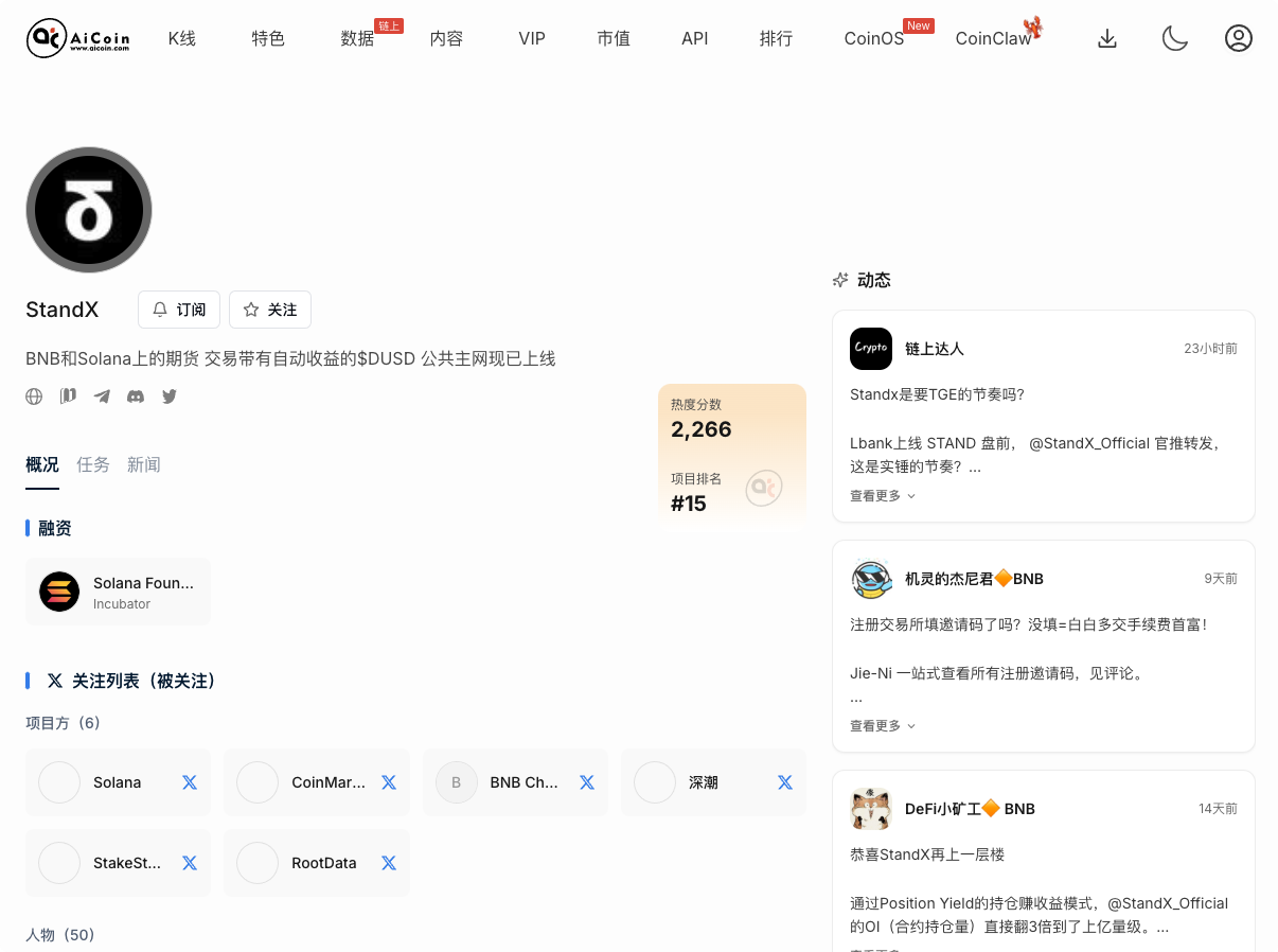 空投雷达：深度拆解 Solana 孵化明星 StandX，如何埋伏顶级空投？_aicoin_图1