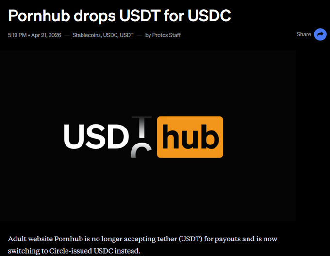 什么？Pornhub可以用USDC了! 全球市场也迎来市场金银油大波动🔥！_aicoin_图1