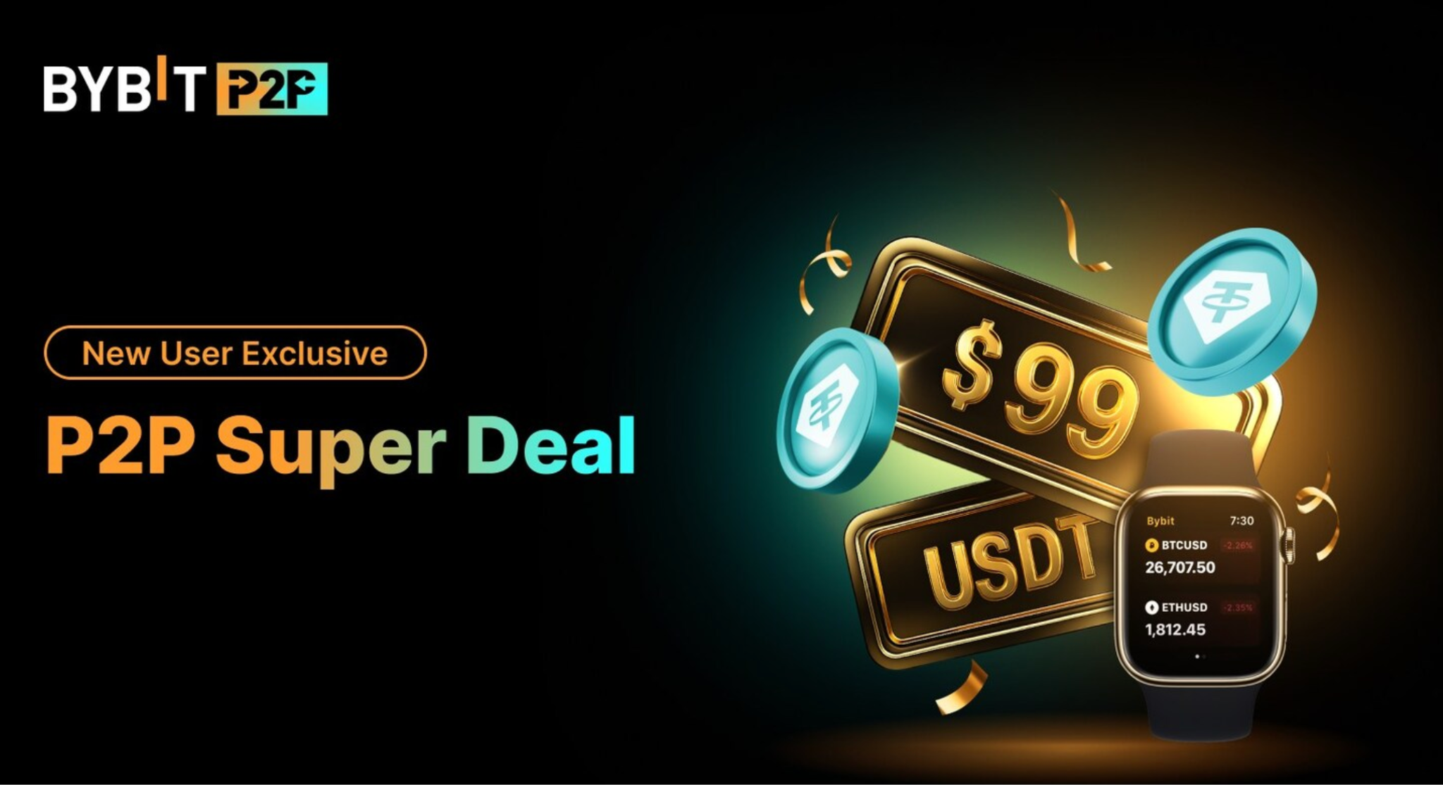 Bybit 4月白拿99U！P2P百亿补贴 + 最高30,100+ USDT，新人赶紧来薅！_aicoin_图1