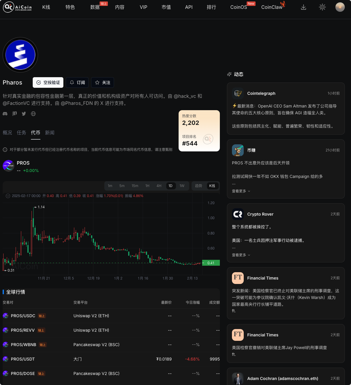 空投雷达：Pharos (PROS) 空投领取明日开启！最后时刻核对指南_aicoin_图3