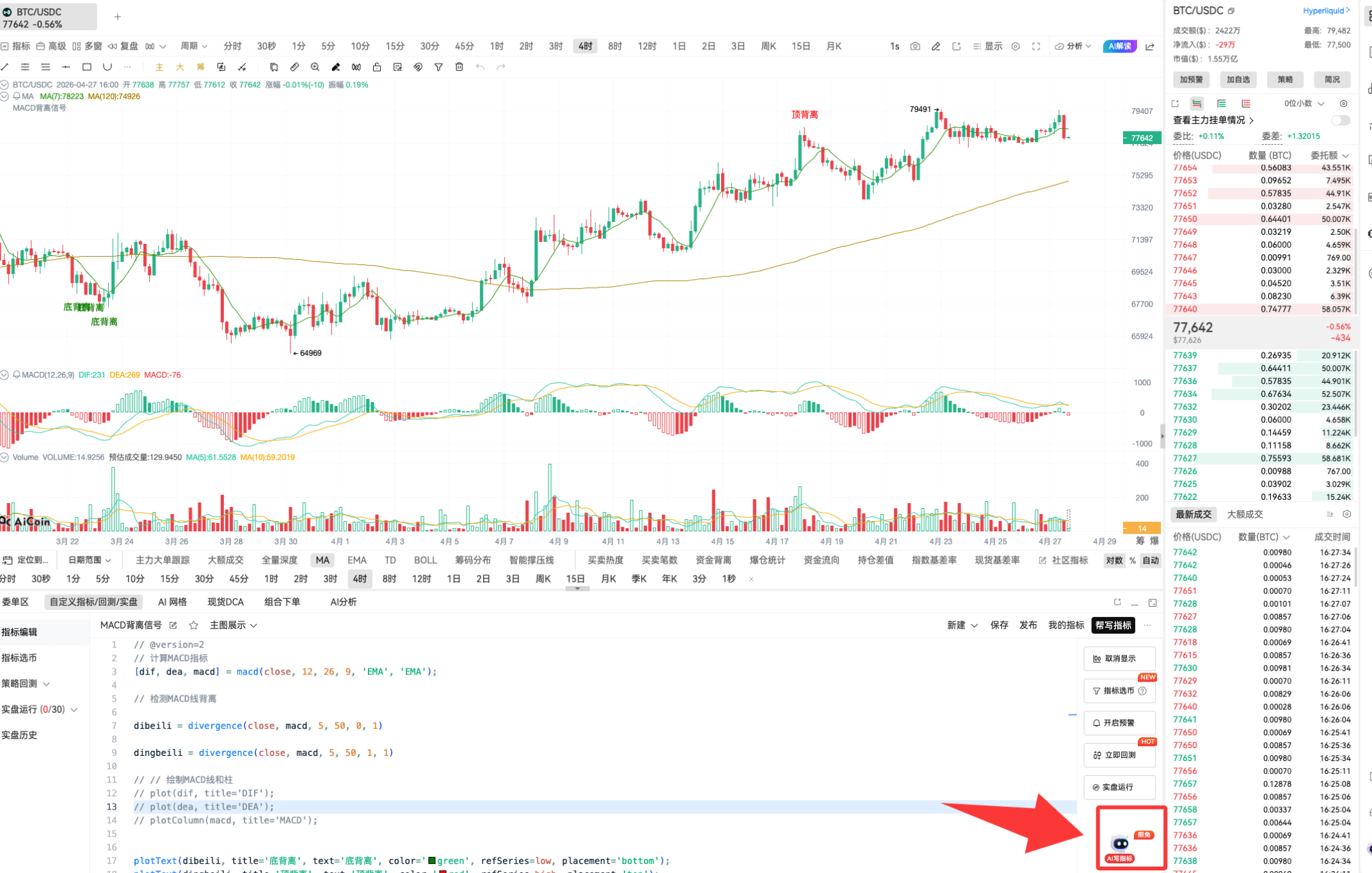 自定义指标 | MACD 背离战法_aicoin_图8