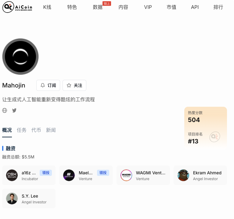 空投雷达：AI 赛道新星 Mahojin，值得关注_aicoin_图2