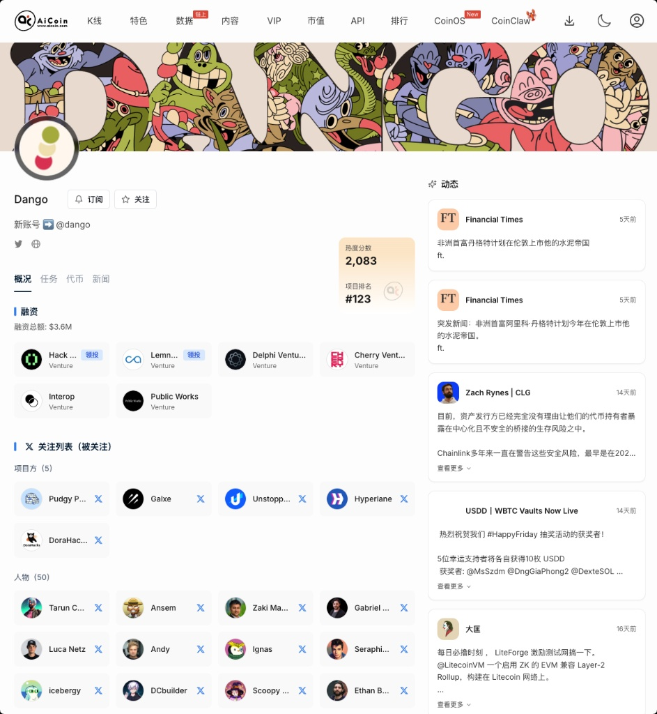 空投雷达：Dango 积分怎么获取 ？_aicoin_图2