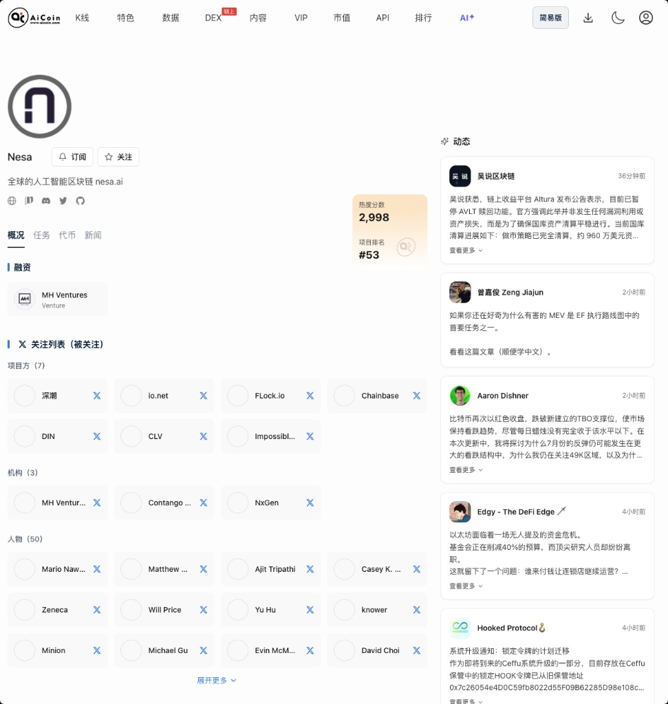空投雷达:NES 积分指南_aicoin_图2 空投雷达:NES 积分指南_aicoin_图2