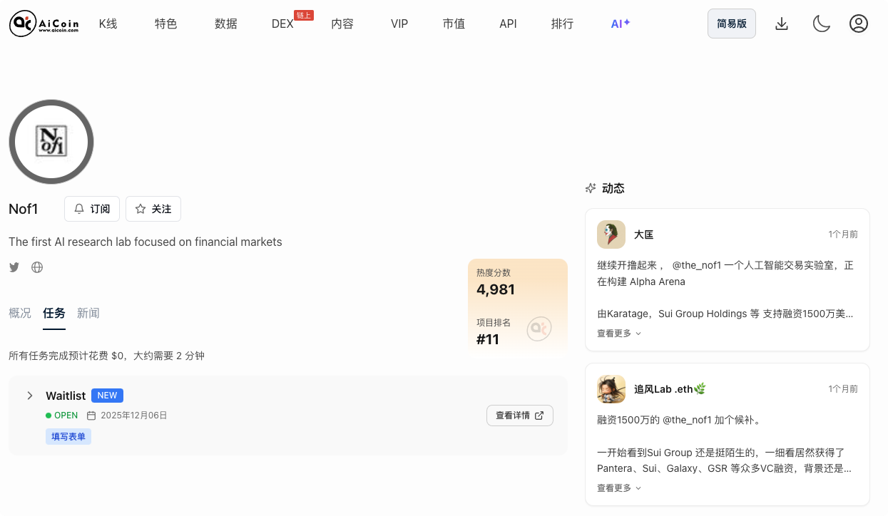 空投雷达： Nof1 积分指南_aicoin_图3