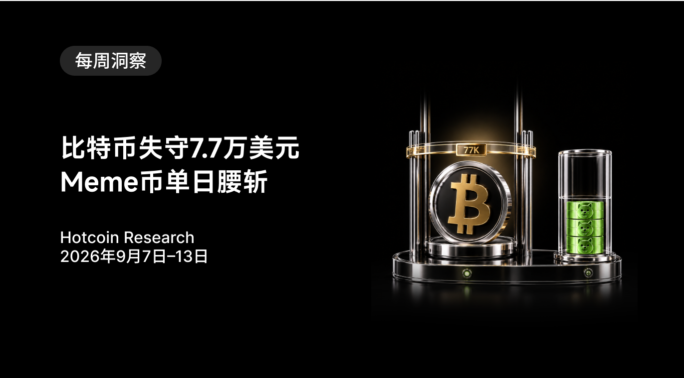 Bitcoin falls below $77,000, Meme coins halve in a single day   Hotcoin Research | September 7-13, 2026