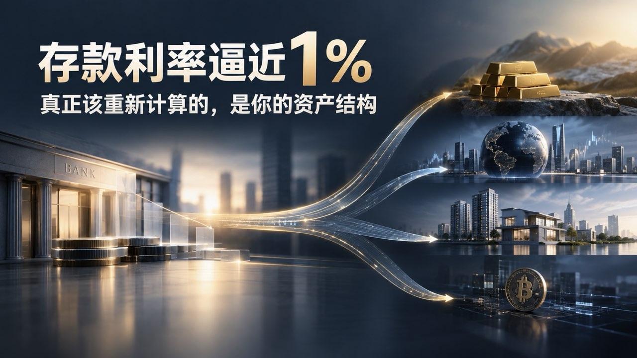 存款利率逼近1%：真正该重新计算的，是你的资产结构_aicoin_图1