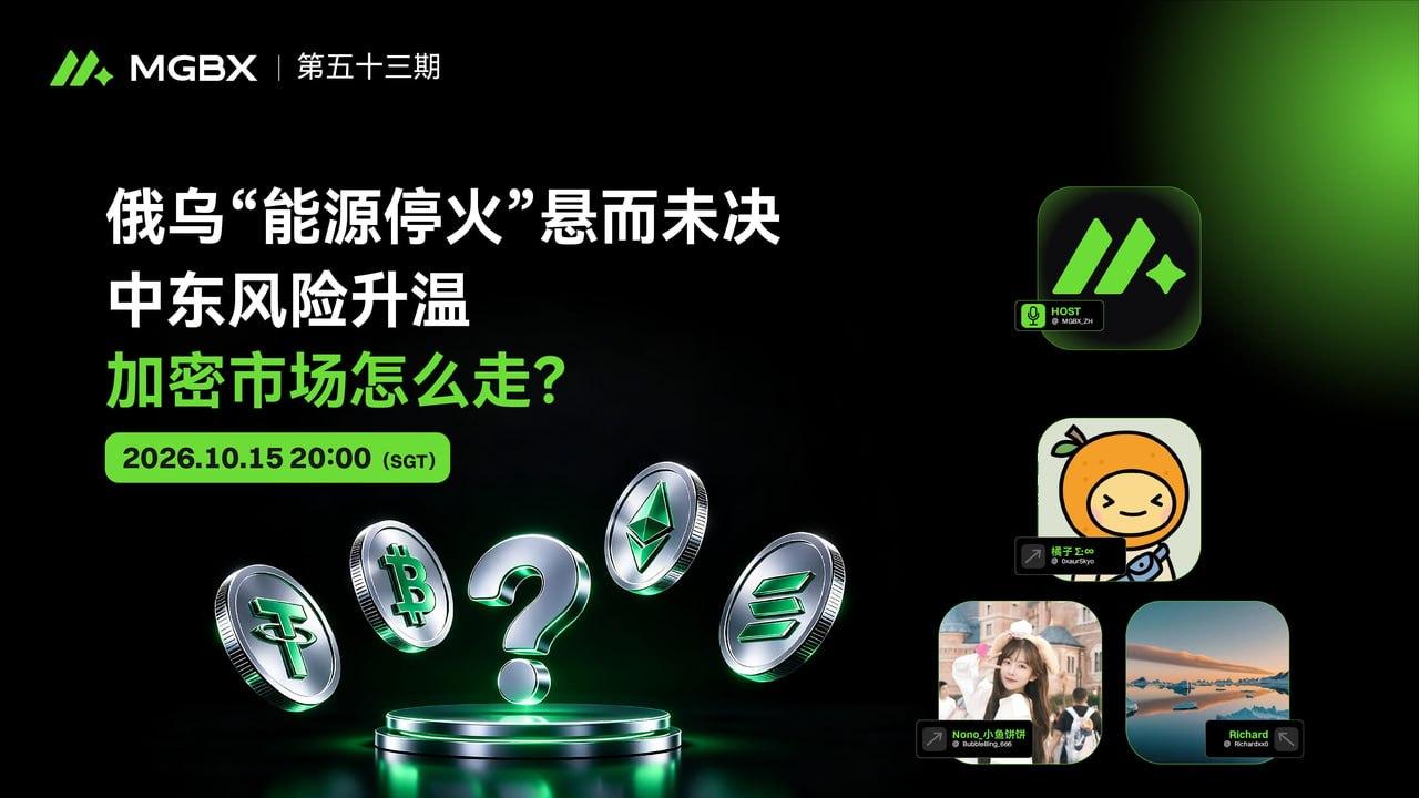俄乌“能源停火”悬而未决,中东风险升温,加密市场怎么走?|MGBX「加密大排档」Space 回顾_aicoin_图1 俄乌“能源停火”悬而未决,中东风险升温,加密市场怎么走?|MGBX「加密大排档」Space 回顾_aicoin_图1