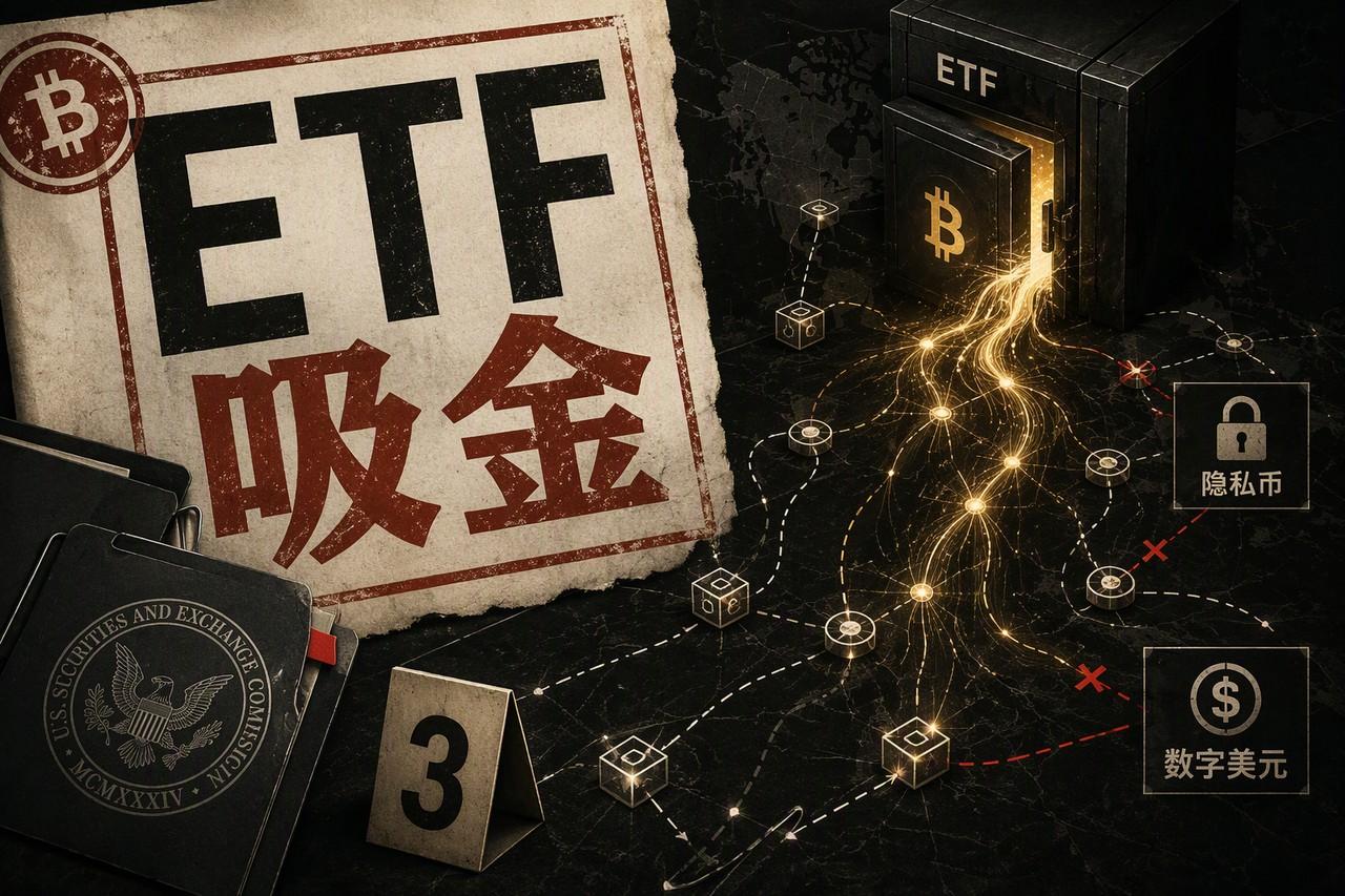 The U.S. stock market Bitcoin ETF has attracted funds for three consecutive days, while privacy coins clash with digital dollars.