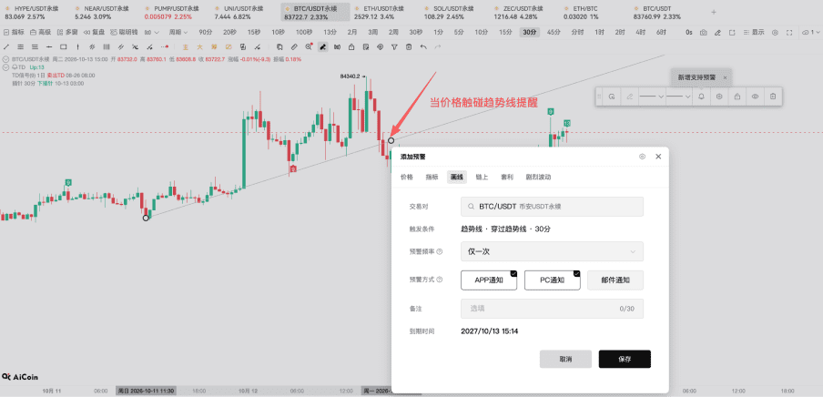 AiCoin 预警功能实用教学|把盯盘变成有计划的提醒_aicoin_图8 AiCoin 预警功能实用教学|把盯盘变成有计划的提醒_aicoin_图8